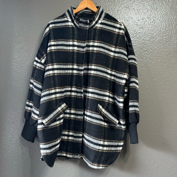 Steve Madden Plaid Coat - Picture 1 of 6
